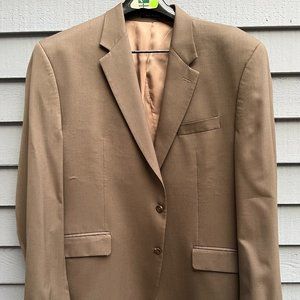 Chaps Beige 48L Blazer 2-Btn Tan Sportcoat Jacket